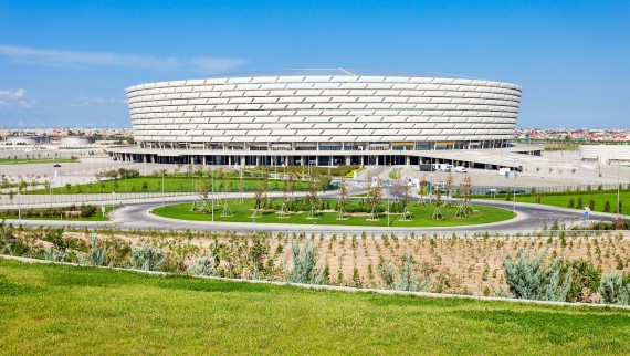 Baku olimpijski stadion, Baku, Azerbejdžan (© Andrey Khrobostov / Alamy Stock Photo) Baku olimpijski stadion, Baku, Azerbejdžan (© Andrey Khrobostov / Alamy Stock Photo)