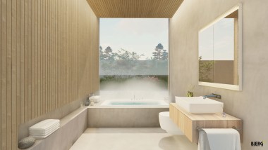 Arhitekturno podjetje BJERG Arkitektur se osredotoča na zaznavanje čutov pri oblikovanju kopalnice (© Bjerg Arkitektur)
