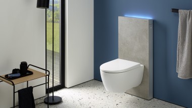 iCon WC z Monolitom, sprednja obloga v videzu betona