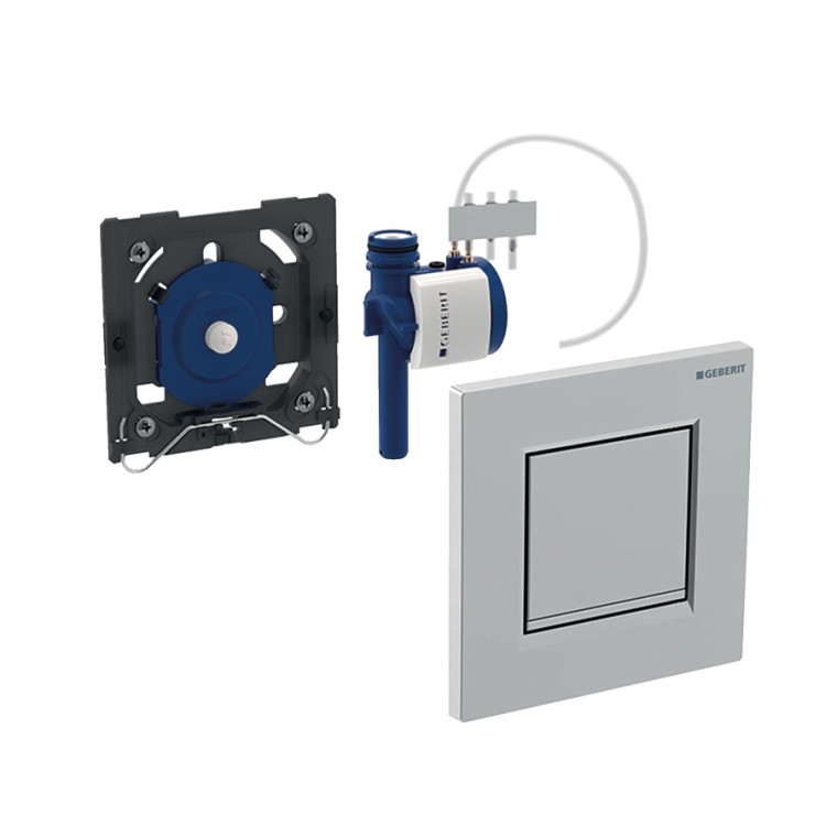 Upravljanje pisoarja s pnevmatskim sprožanjem splakovanja Upravljanje pisoarja s pnevmatskim sprožanjem splakovanja