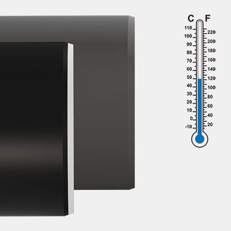Geberit Silent-PP nudi odlično temperaturno odpornost zahvaljujoč nizki linearni razteznosti materiala PP-MD.