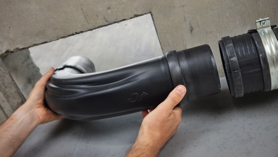 Geberit Silent-Pro SuperTube – prostorsko varčna odtočna cev Geberit Silent-Pro SuperTube – prostorsko varčna odtočna cev