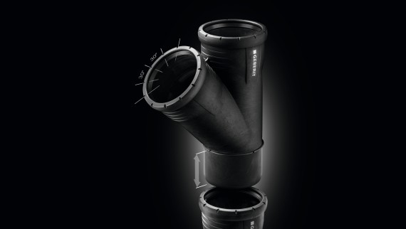 Geberit Silent-Pro – zvočno izoliran sistem za odvodnjavanje s potisnim spojem je zasnovan za varno in enostavno montažo