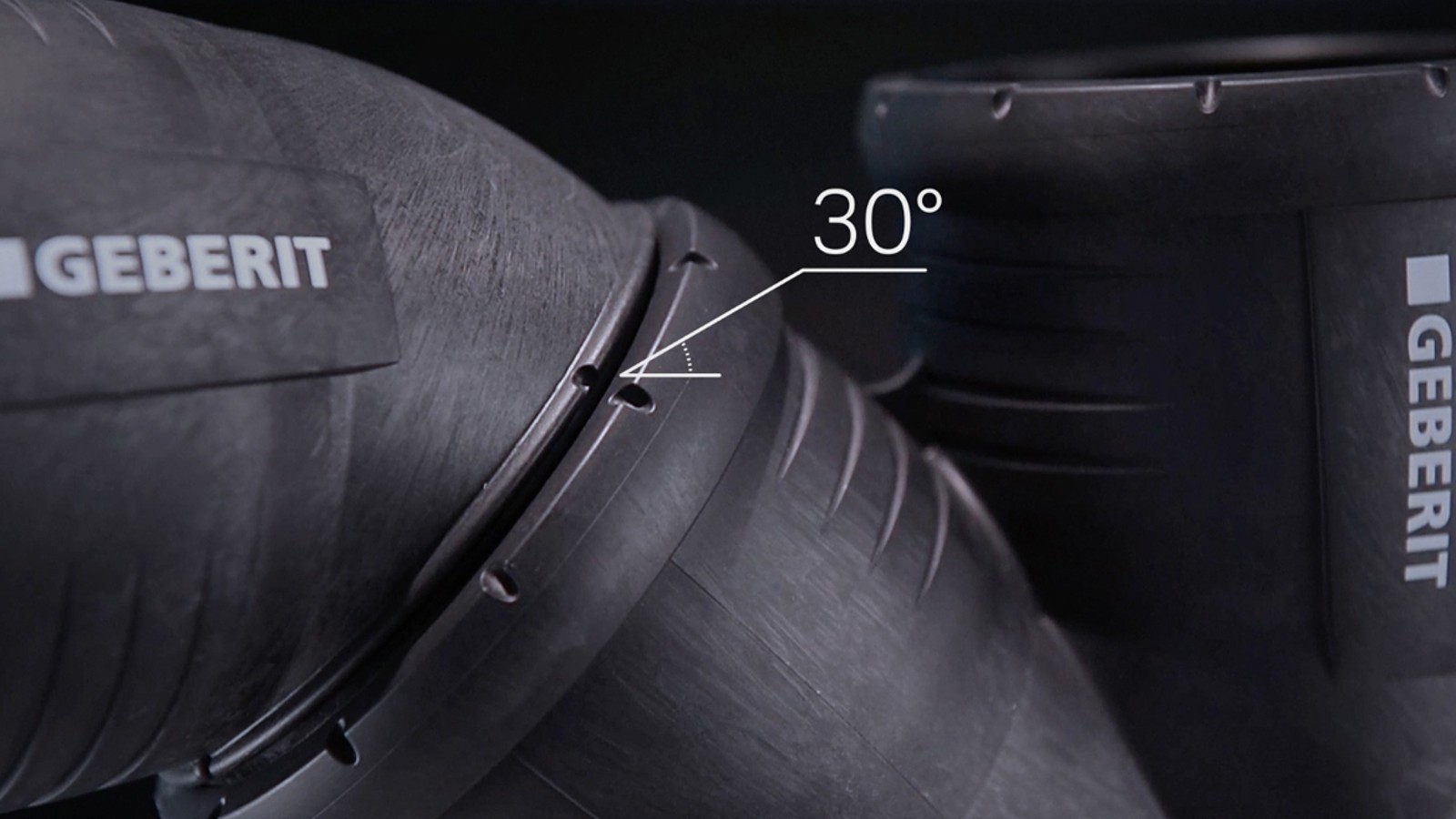 Označbe 30° na fitingih Geberit Silent-Pro Označbe 30° na fitingih Geberit Silent-Pro