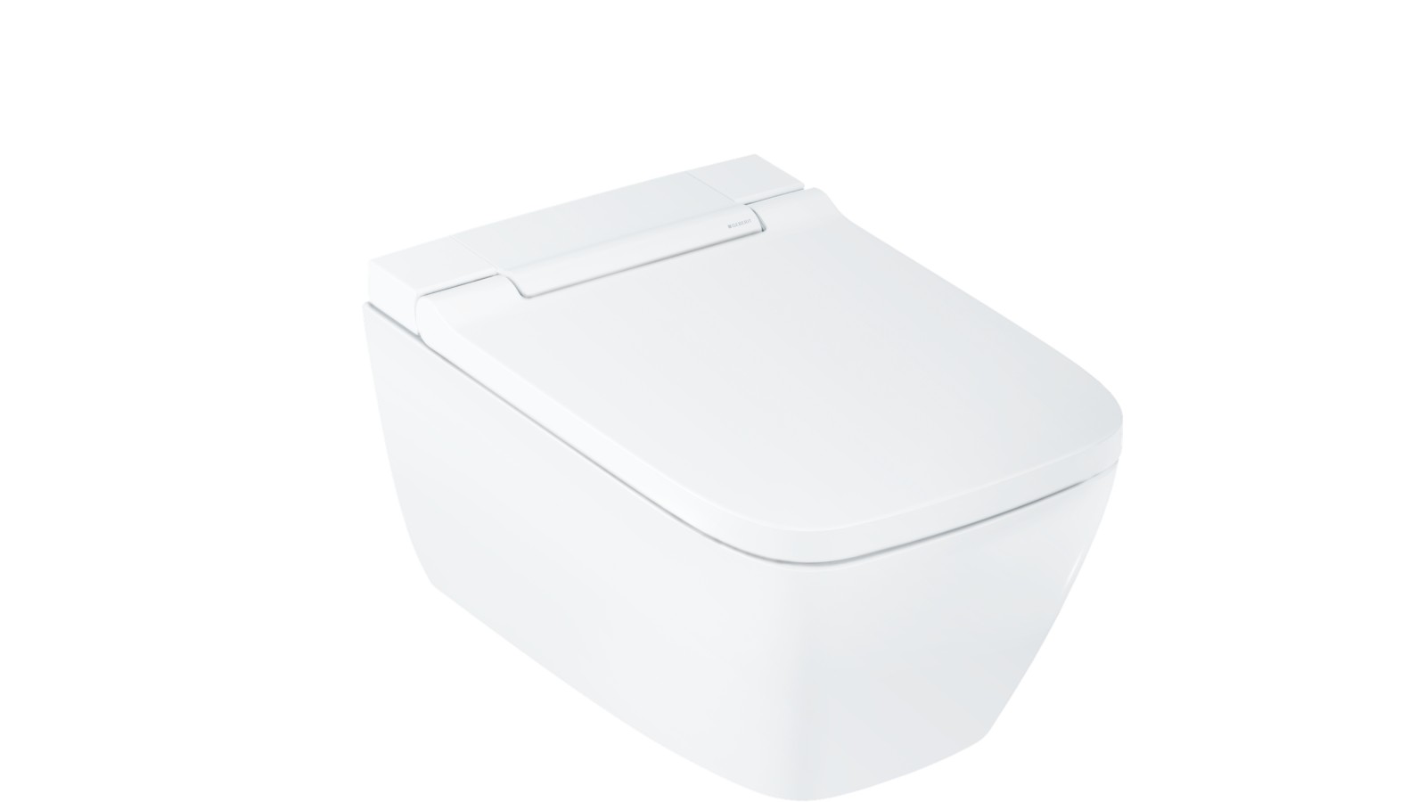 Geberit AquaClean Sela oglato z dizajnerskim pokrovom v sijajnem kromu