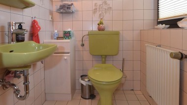 Zelena kopalnica za goste iz 80. let pred prenovo