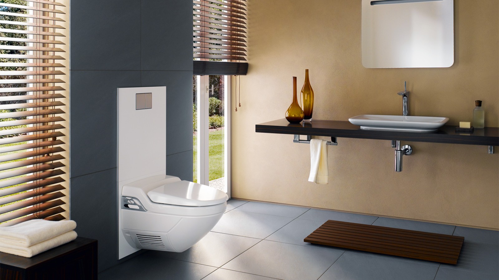 V devetdesetih letih se je vrnil umirjen dizajn - zato so kopalnice postale nekoliko večje