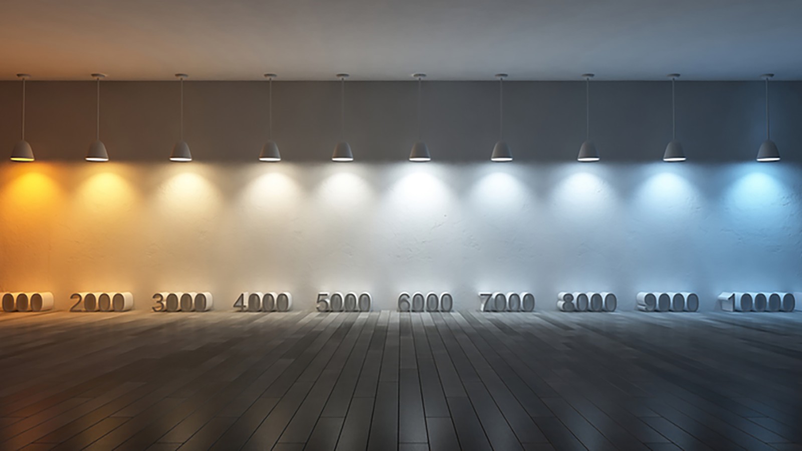 Ilustracija barvne temperature z različnimi vrednostmi kelvina (© iStock.com/SuriyaKK Ilustracija barvne temperature z različnimi vrednostmi kelvina (© iStock.com/SuriyaKK