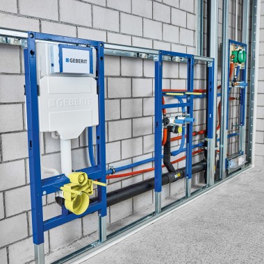 Duofix sistemska stena z elementom za WC, elementom za umivalnik in elementom za prho