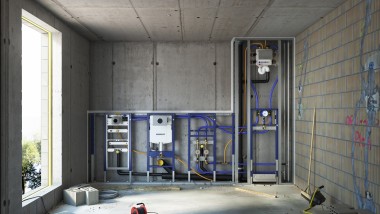 Geberit Duofix predstenska montaža in splakovalniki v sistemski steni