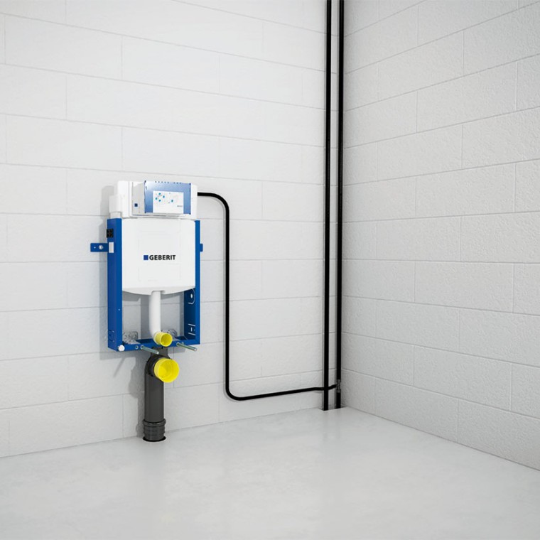 Priklop elementa Geberit Kombifix na dovodne in odtočne priključke