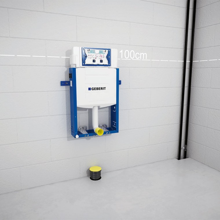 Pritrditev podometnega splakovalnika Geberit Kombifix