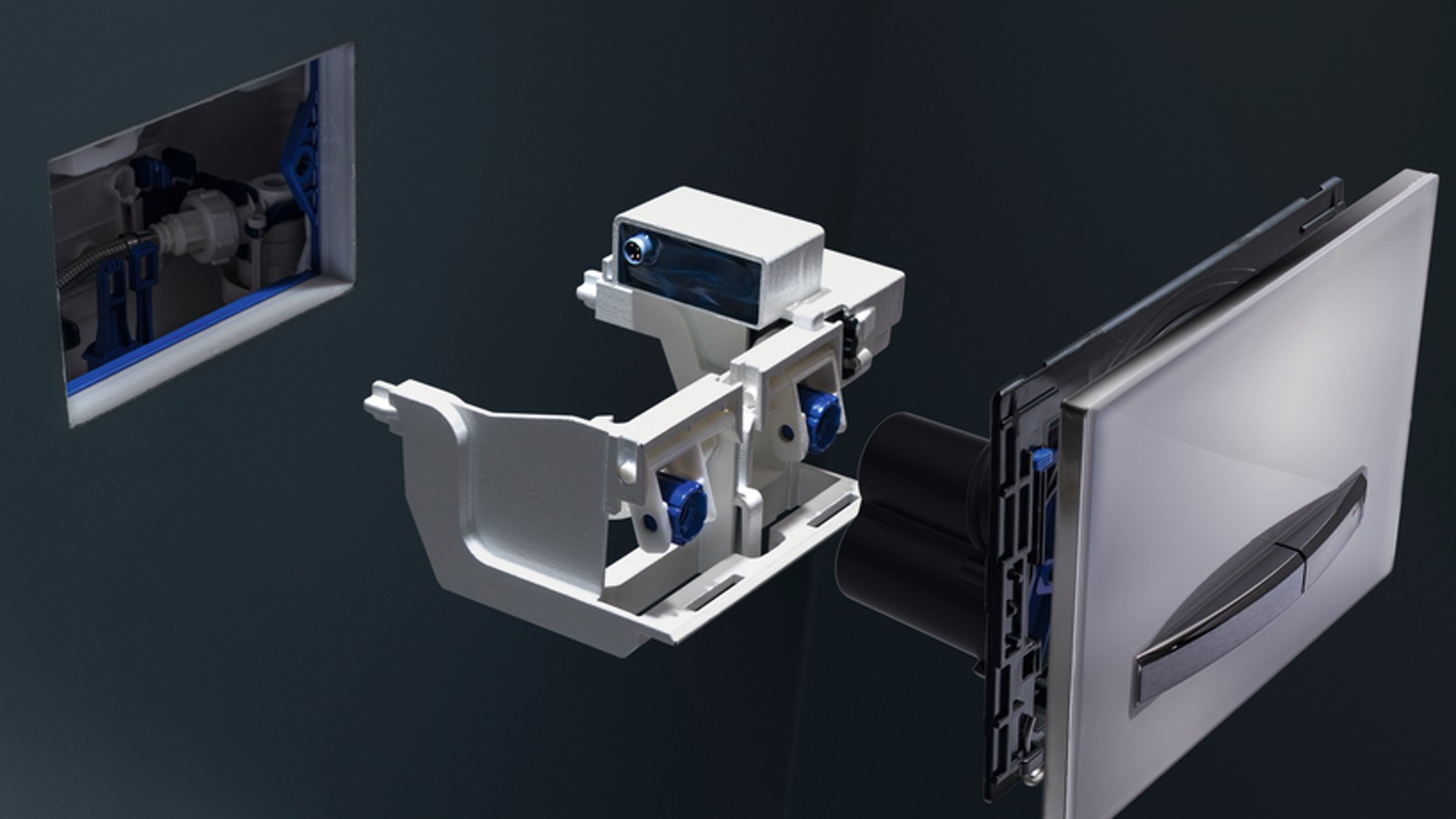 The Geberit interval sanitary flush unit can be easily installed in any Geberit Sigma concealed cistern 12 cm