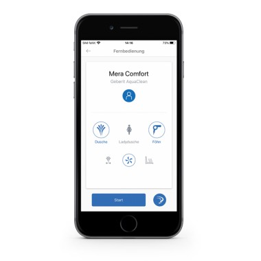 Aplikacija Geberit Home za upravljanje tuš WC-ja