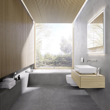 Zmagovalna zasnova kopalnice 6x6 danskega arhitekturnega podjetja Bjerg Arkitektur (© Geberit)