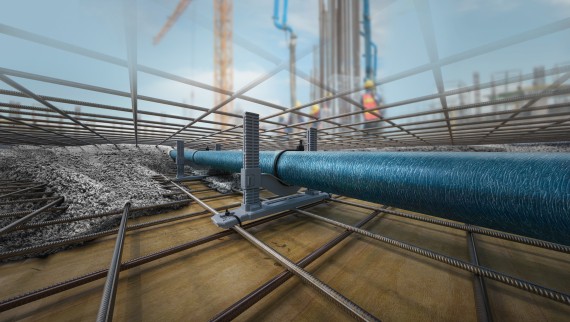 Uporaba sistema Geberit Silent-db20 v betonskih ploščah z vgrajenim betonskim nosilcem