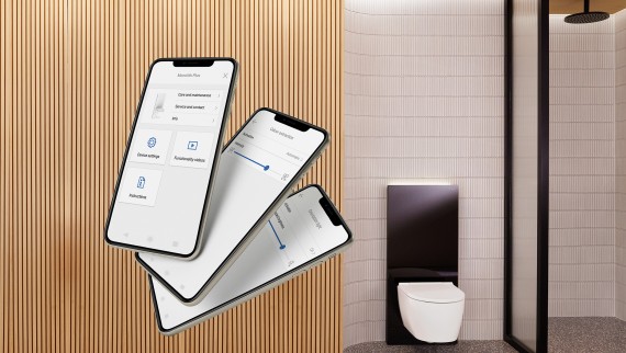 Geberit Home – za postavitev novega sanitarnega modula Geberit Monolith Plus (© Geberit)