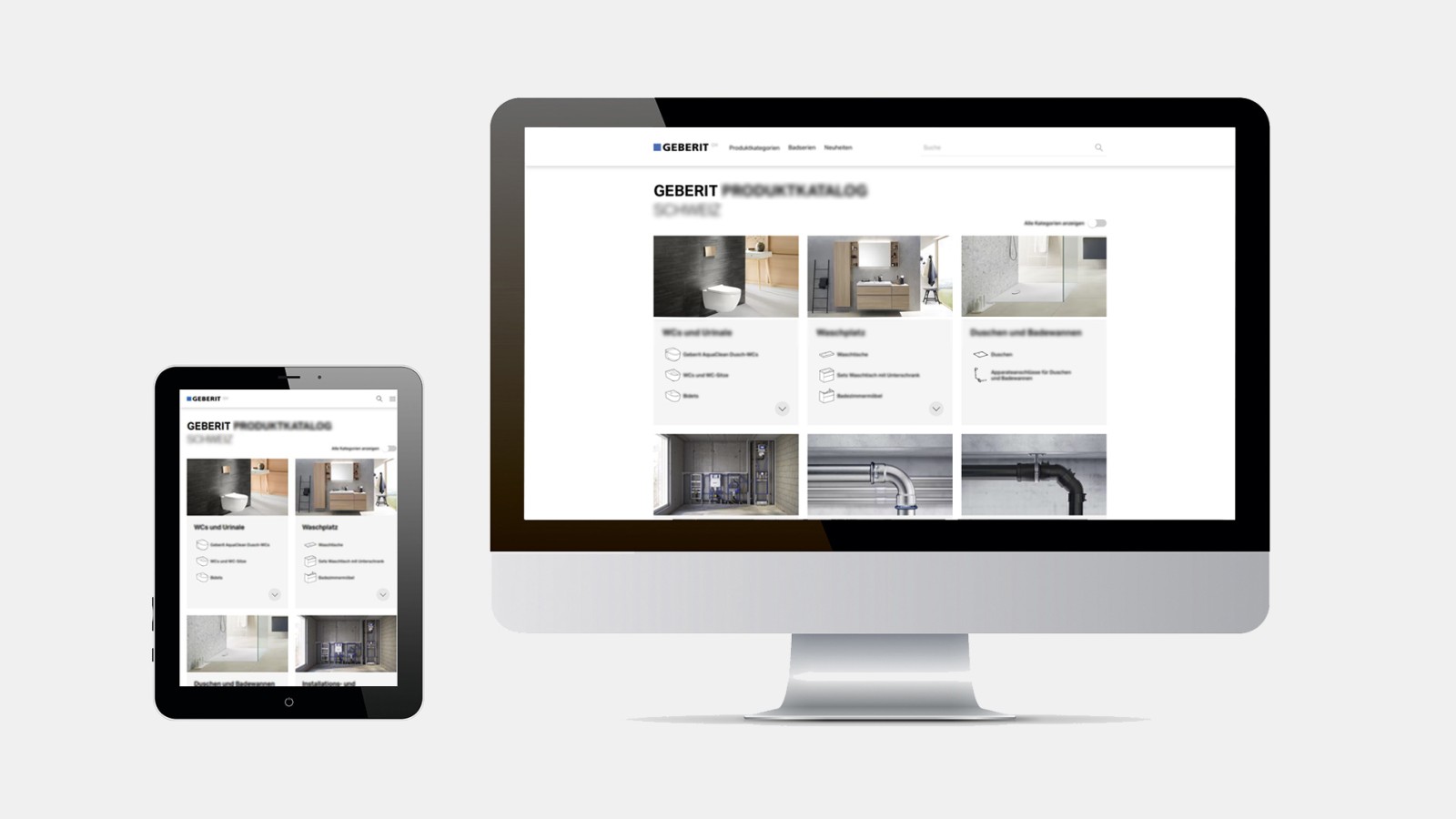 Screenshot Geberit Produktkatalog Screenshot Geberit Produktkatalog