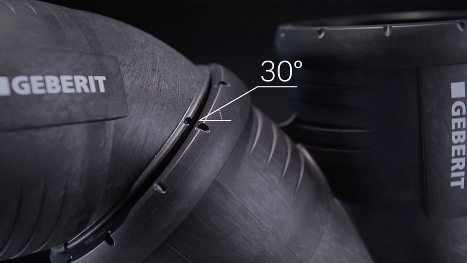 Označbe 30° na fitingih Geberit Silent-Pro Označbe 30° na fitingih Geberit Silent-Pro