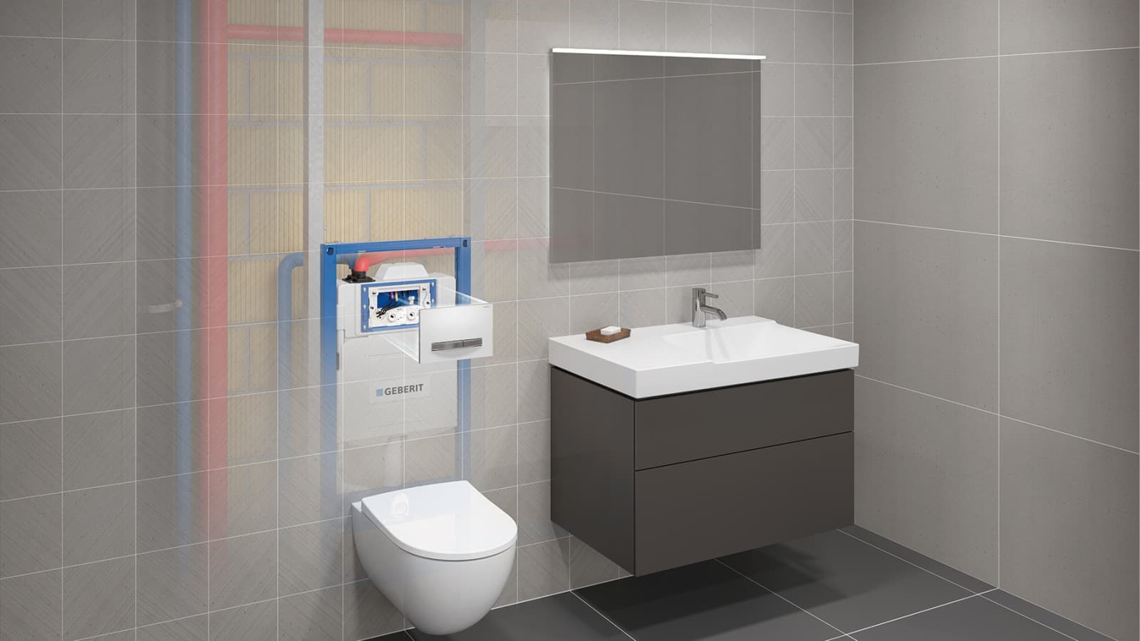 Geberit HS30 higienska splakovalna enota v prostoru (© Geberit) Geberit HS30 higienska splakovalna enota v prostoru (© Geberit)
